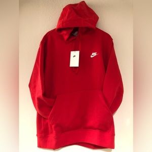 Nike Sportswear Club Fleece Pullover Hoodie Medium Red (lightly worn, like new)